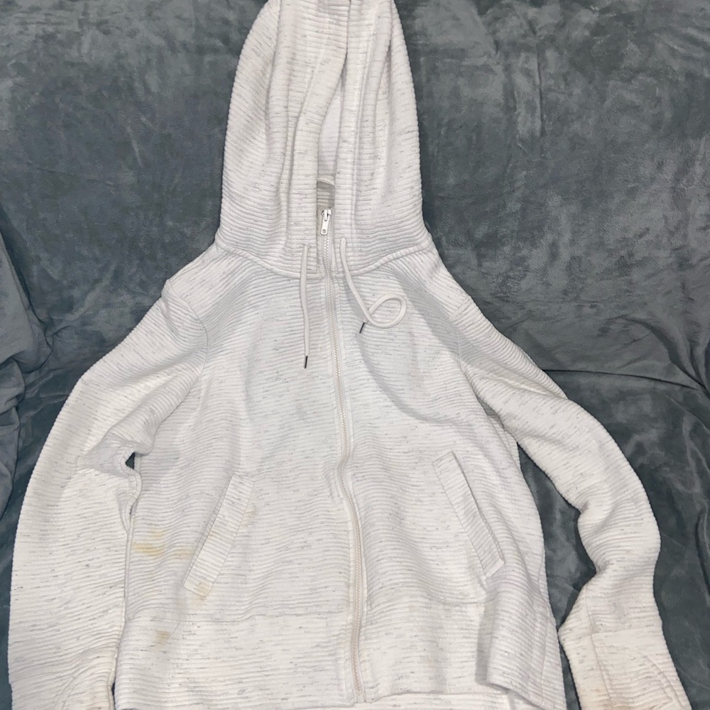 White Zip-Up Hoodie